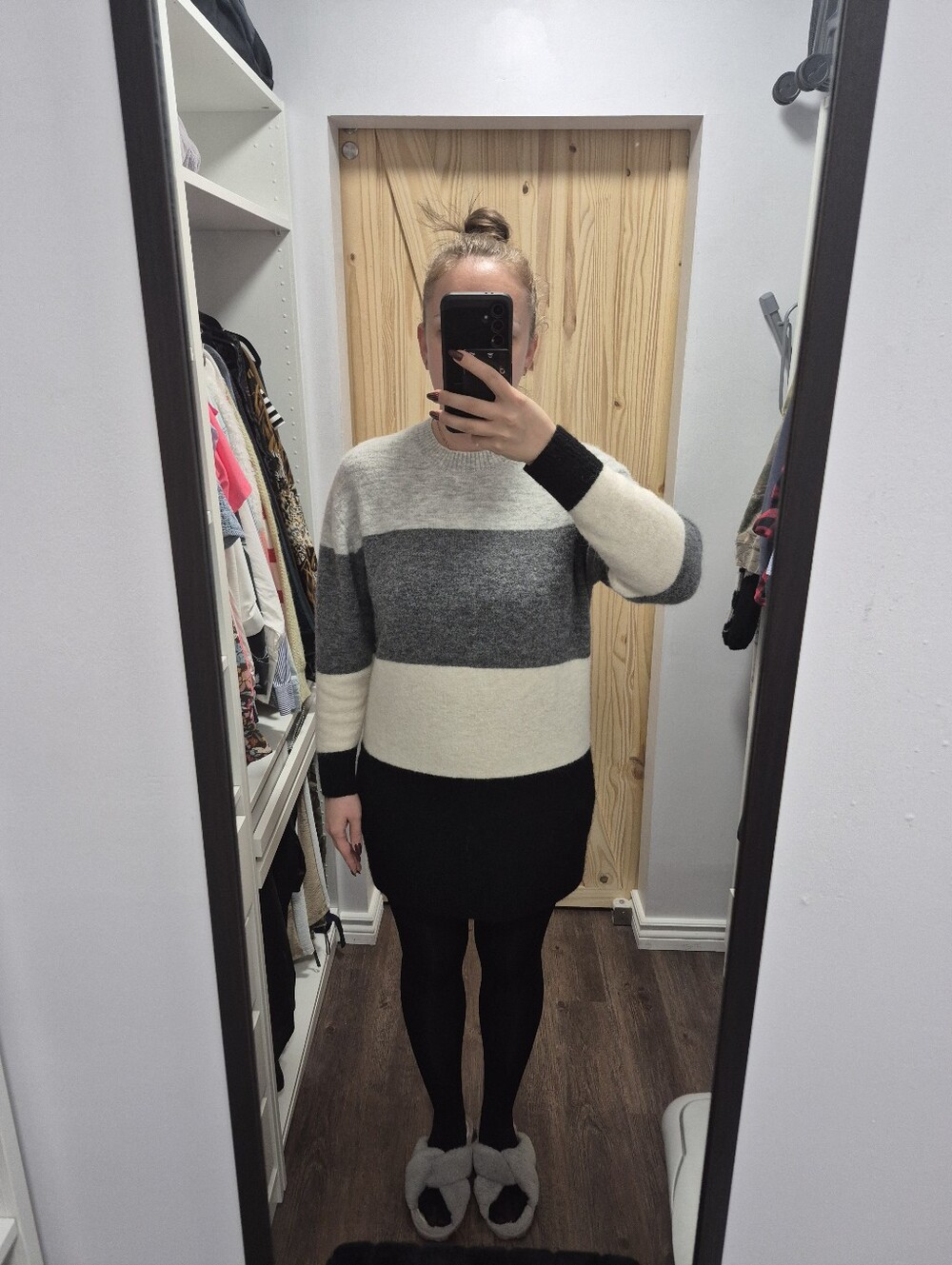 Alpaca Wool Blend Colourblock Sweater Dress